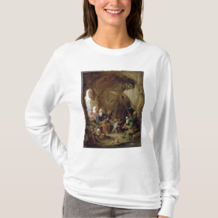 T-shirts A tentação de St Anthony em uma caverna rochosa