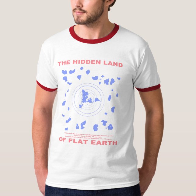 T-shirts A terra escondida da terra lisa (mapa das pessoas (Frente)