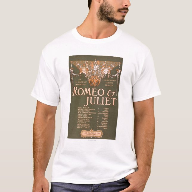 T-shirts A tragédia sublime "Romeo & Juliet " de Shakepeare (Frente)