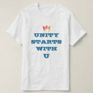 T-shirts A UNIDADE COMEÇA COM VOCÊ (fogo laranja a rosa) pe