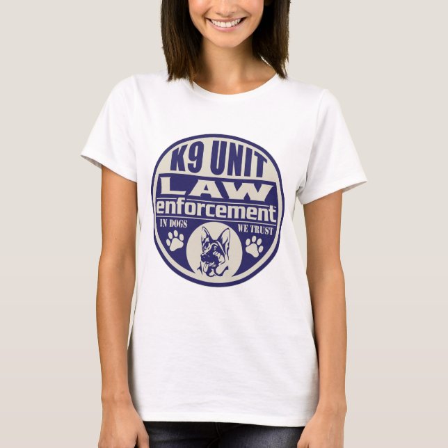 T-shirts A unidade K9 nos cães nós confiamos o azul (Frente)