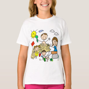T-shirts A vara figura o divertimento da praia da família