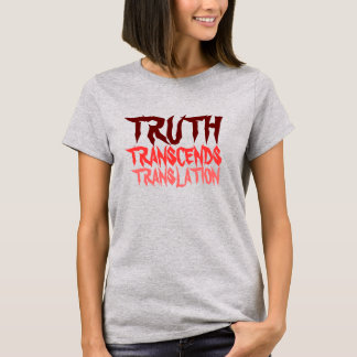 T-SHIRTS A VERDADE TRANSCENDE O RAGLAN VERMELHO DA CRIANÇA