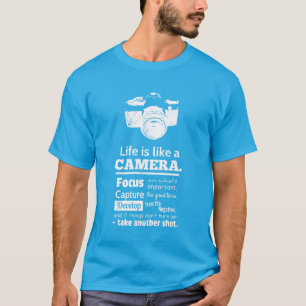 T-shirts A vida chique é como umas citações da câmera,
