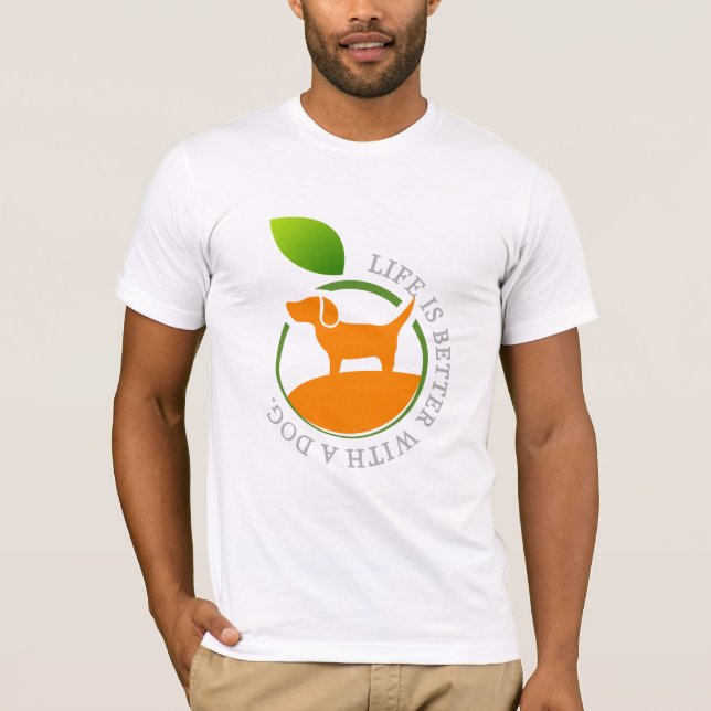T-shirts a vida é melhor com um cão (Frente)