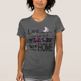 T-shirts A vida leva lugares inesperados, citação inspirado
