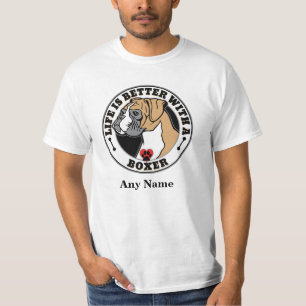 T-shirts A Vida Personalizada Do Boxer É Melhor Com Um Box