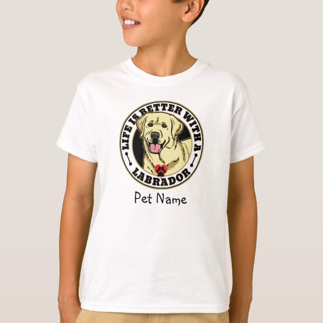 T-shirts A Vida Personalizada do Labrador Branco É Melhor (Frente)