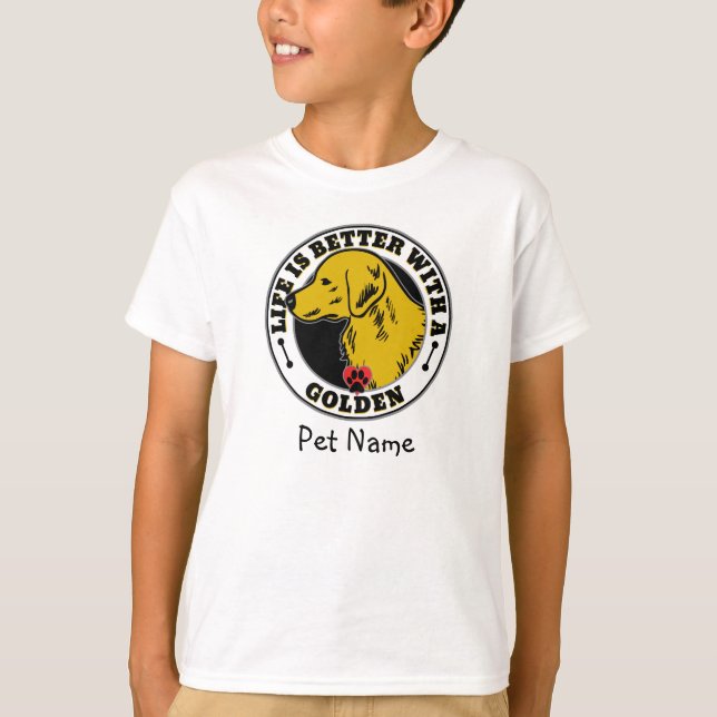T-shirts A vida personalizada do ouro Retriever é melhor (Frente)