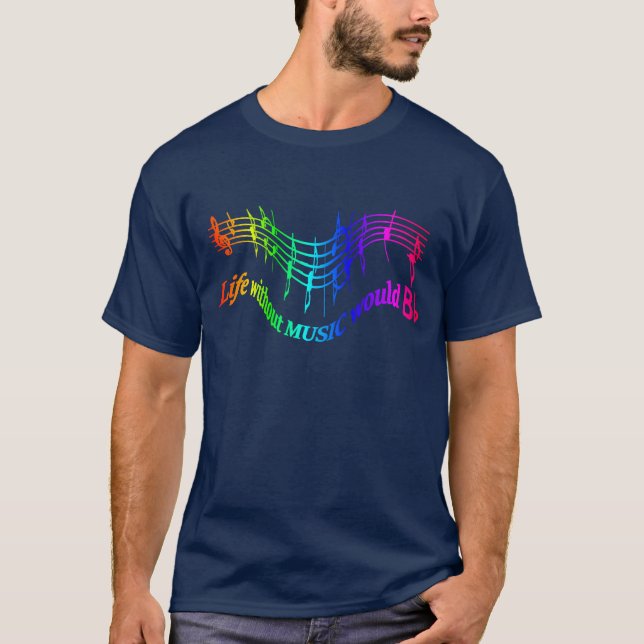 T-shirts A vida sem música seria uma citação humana plana (Frente)