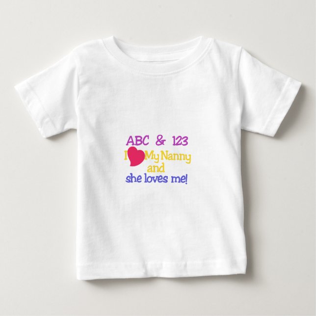 T-shirts ABC & 123 I My Nanny & Ela Me ama! (Frente)