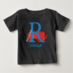 T-shirts ABC do Dr. Seuss: Letra R - Azul Adicione seu no