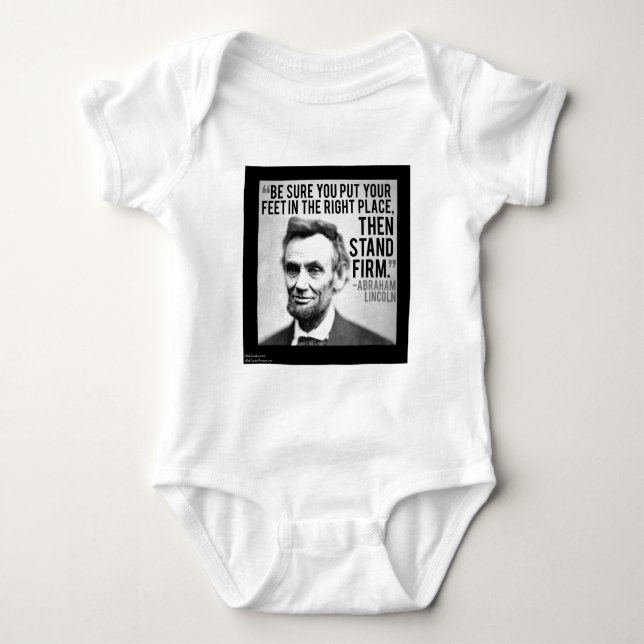 T-shirts Abe Lincoln & Citação "Permaneça Firme" (Frente)