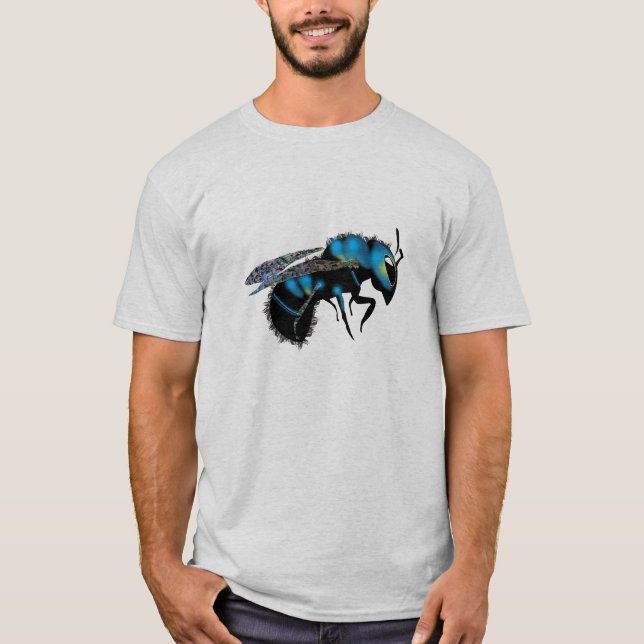 T-shirts Abelha de pedreiro azul (Frente)