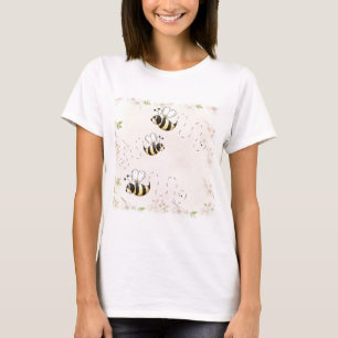T-shirts Abelhas de campo e rosas cor-de-rosa