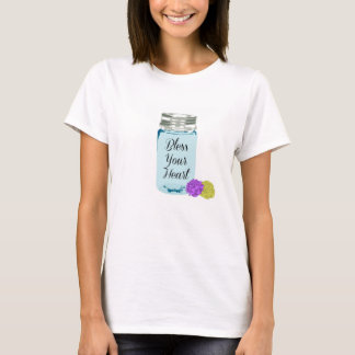 T-shirts Abençoe seu coração Mason Jar Tee