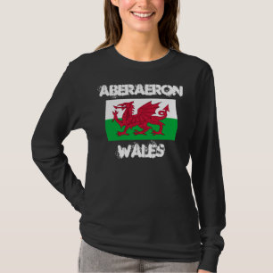 T-shirts Aberaeron, País de Gales com bandeira galesa