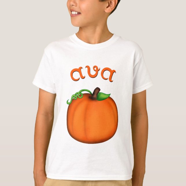 T-shirts Abóbora alaranjada bonito para Ava (Frente)