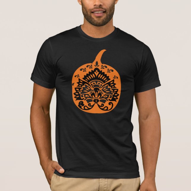 T-shirts Abóbora Chique Para Outono Dia das Bruxas (Frente)