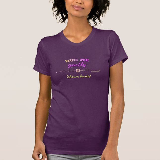 T-shirts Abrace-me delicadamente no rosa brilhante (Frente)