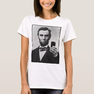 T-shirts Abraham Lincoln com telemóvel