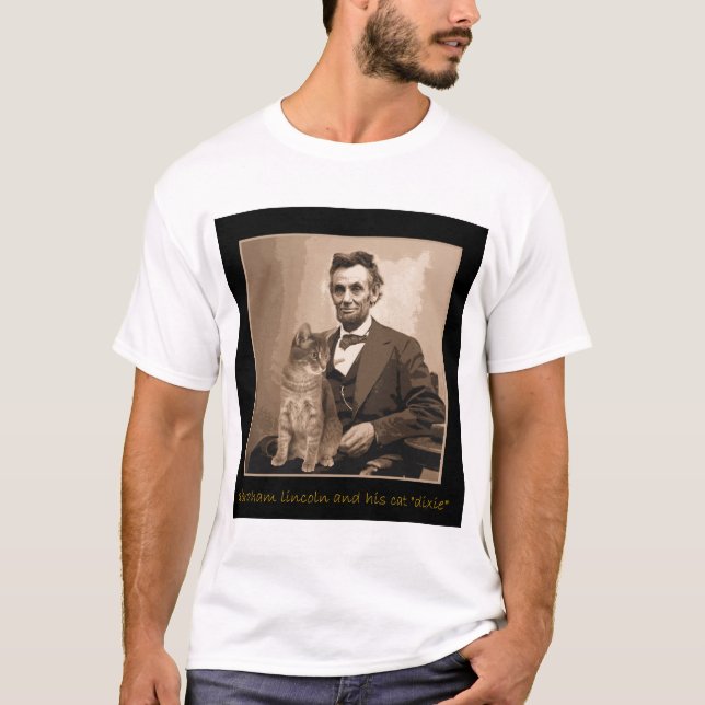 T-shirts Abraham Lincoln e "Dixie" seu gato (Frente)