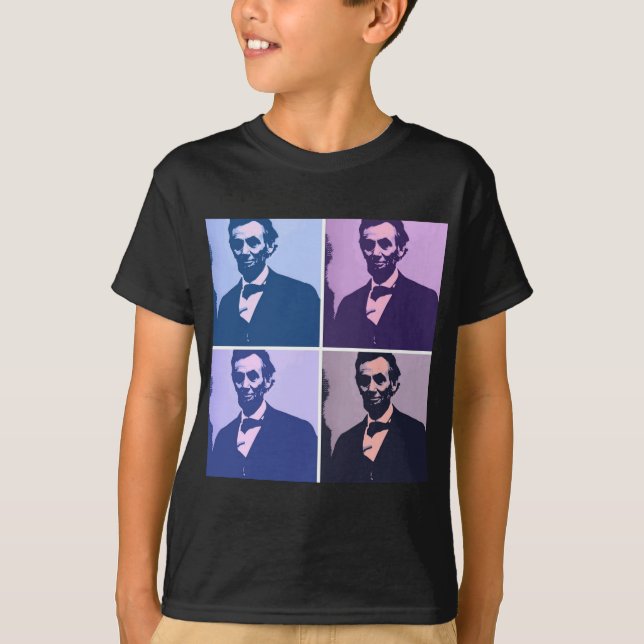 T-shirts Abraham Lincoln Pop Art (Frente)
