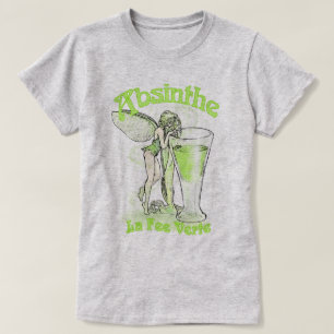 T-shirts Absinthe La Fee Verte Fairy Com Vidro