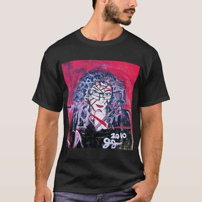T-SHIRTS ABSTRAÇÃO DE CABELO SELVAGEM (Frente)