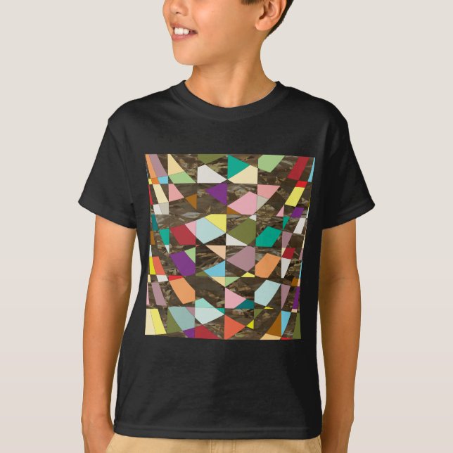 T-shirts Abstrato Cores Douradas (Frente)