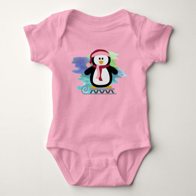 T-shirts Abstrato de pinguim pinguim-preto (Frente)