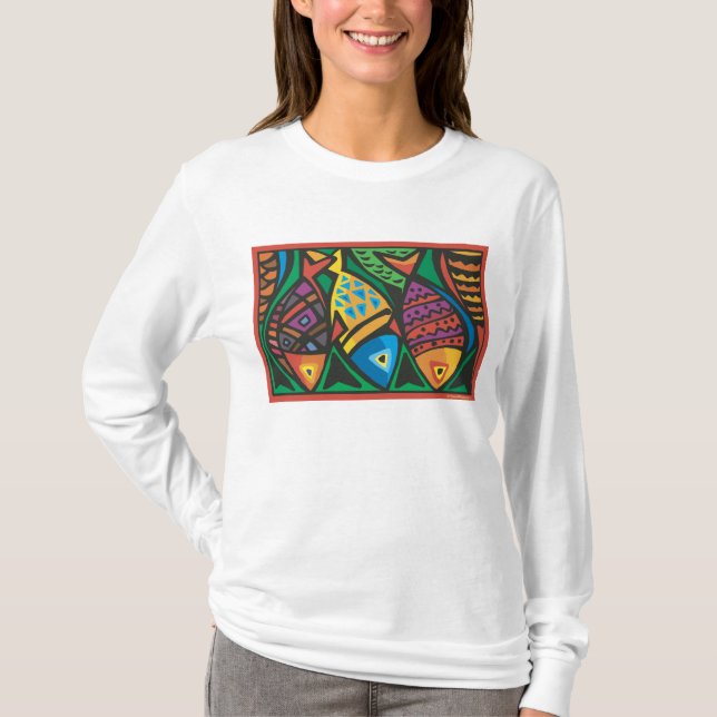 T-shirts Abstrato Fish Art Design (Frente)