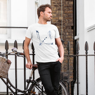 T-shirts Abstrato Moderno Elegante de marinhos e Cinzas