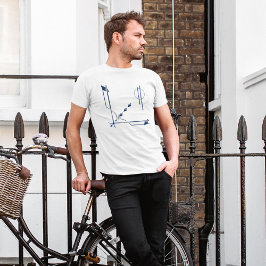 T-shirts Abstrato Moderno Elegante de marinhos e Cinzas