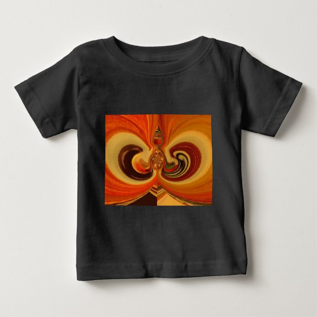 T-shirts Abstrato, rodopia com o Teardrop Center Art Impres (Frente)