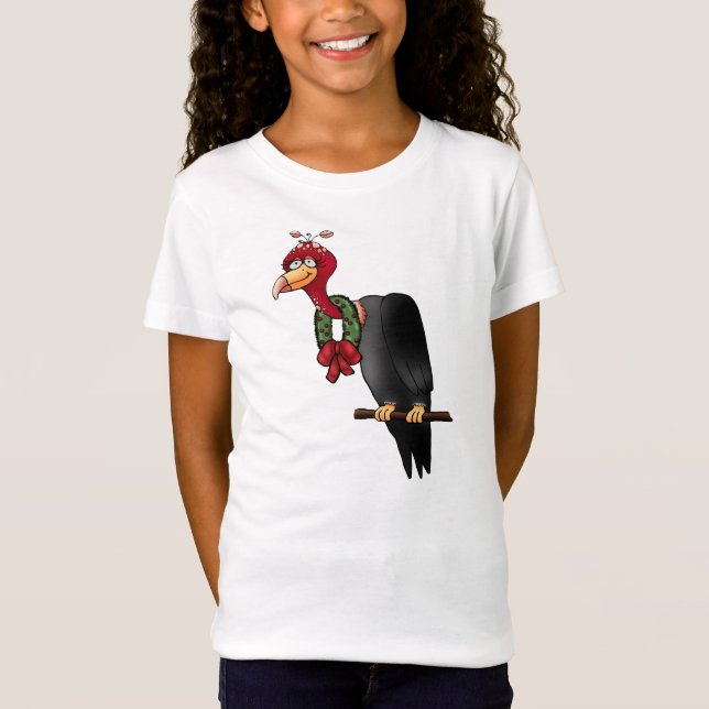 T-shirts Abutre de Cartoon de Natal (Frente)