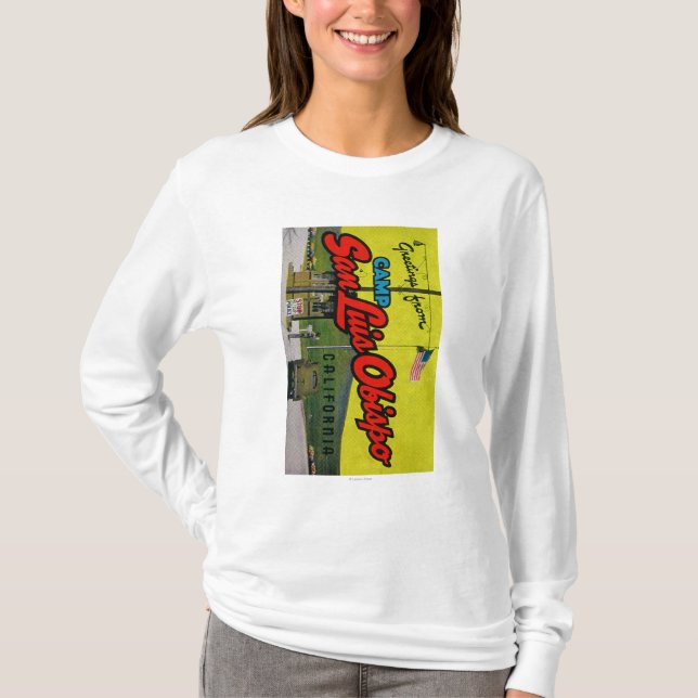 T-shirts Acampamento San Luis Obispo, Califórnia (Frente)