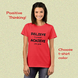 T-shirts Acredite em alcançar texto motivacional