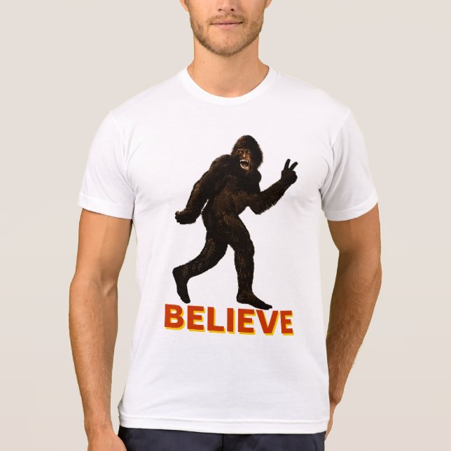 T-shirts Acredite em Bigfoot Sasquatch Yeti (Frente)
