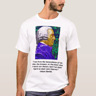 T-shirts Adam Smith, "não é do benevolen…, "…