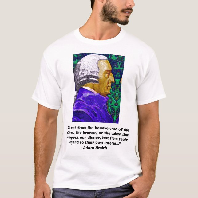 T-shirts Adam Smith, "não é do benevolen…, "… (Frente)