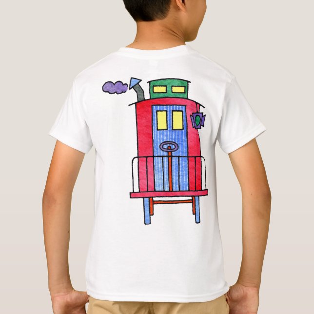 T-shirts Adeus vermelho da onda do Caboose (Verso)