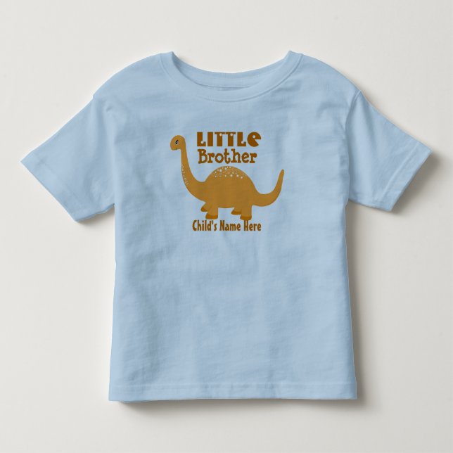 T-shirts Adicionar Nome Pequeno Irmão Dinossauro Impressão (Frente)