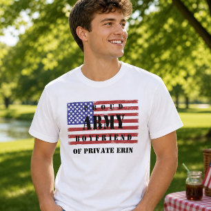 T-shirts Adicione Seu Namorada SName Proud Army Namorado