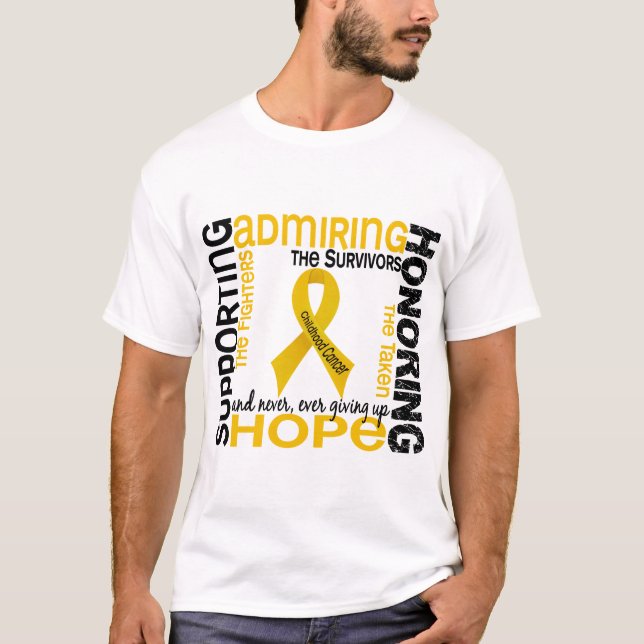 T-shirts Admiração de apoio honrando o cancer de 9 (Frente)