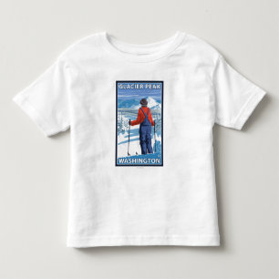 T-shirts Admiração do esquiador - pico da geleira,