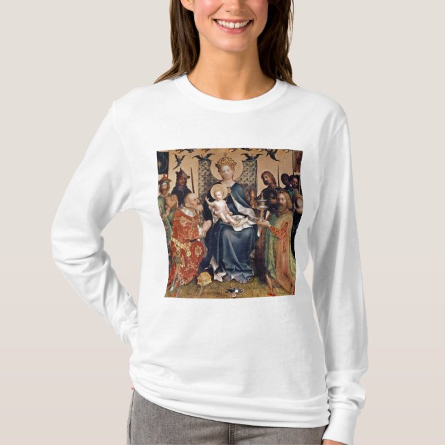 T-shirts Adoração do altarpiece dos Magi (Frente)