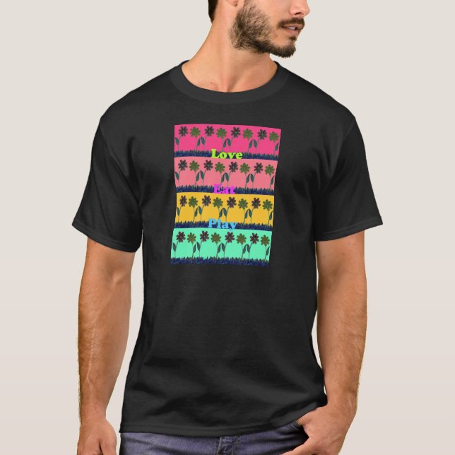 T-shirts Adorável Comer cores de Reprodução.png (Frente)