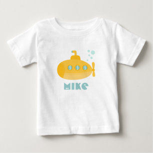 T-shirts Adorável Submarino Amarelo Submerso Debaixo d'Água