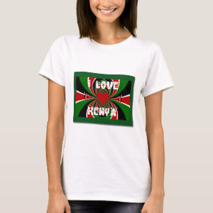 T-shirts Adoro Heart Kenya: Arte Dinâmica De Bandeiras